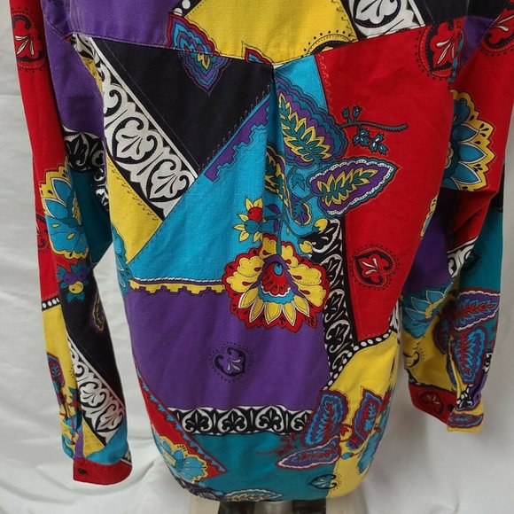 VTG FRONTIER SERIES Floral Western Colorful Shirt - Picture 10 of 12